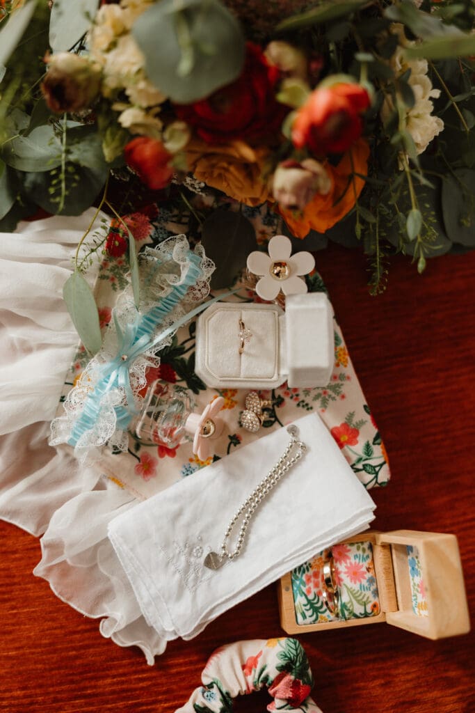 Wedding detail shots pearl earrings bridal accessories NB