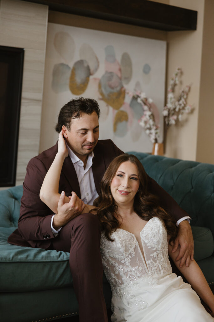 getting ready Banff Alberta elopement